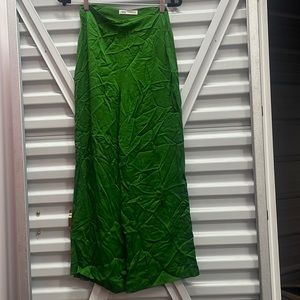 Zara wide leg trousers silk green